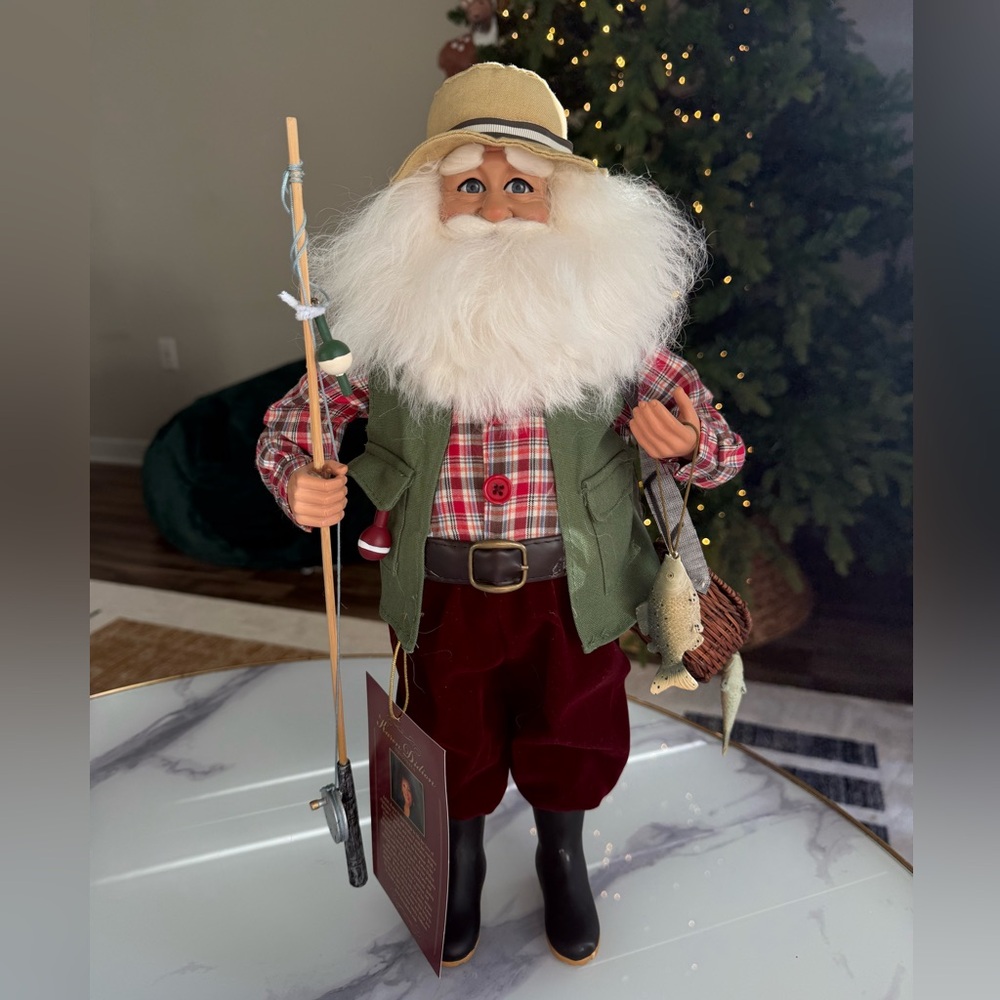 Karen Didion Originals Fishing Santa Figurine, 17 Inches - Handmade NEW - NO BOX - Picture 7 of 13